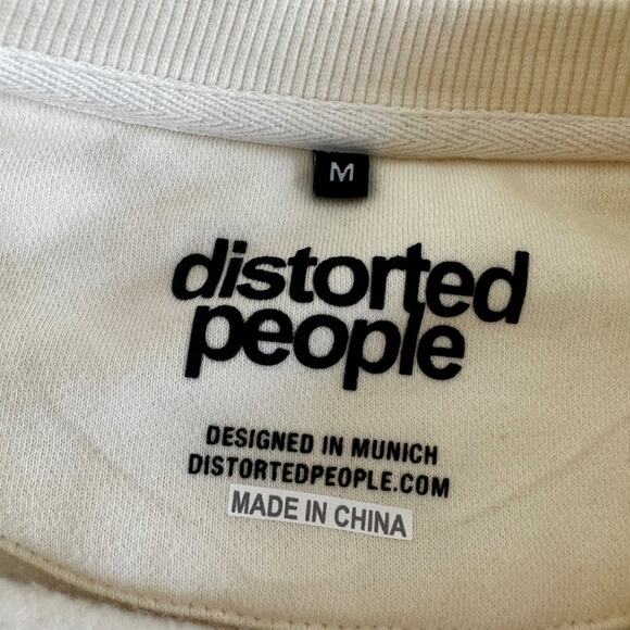 Distorted People Classic Crew Neck Sweater in Cream - Picture 3 of 4